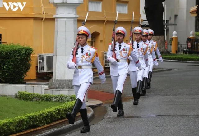 Toàn cảnh lễ thượng cờ kỷ niệm 53 năm ngày thành lập ASEAN tại Hà Nội