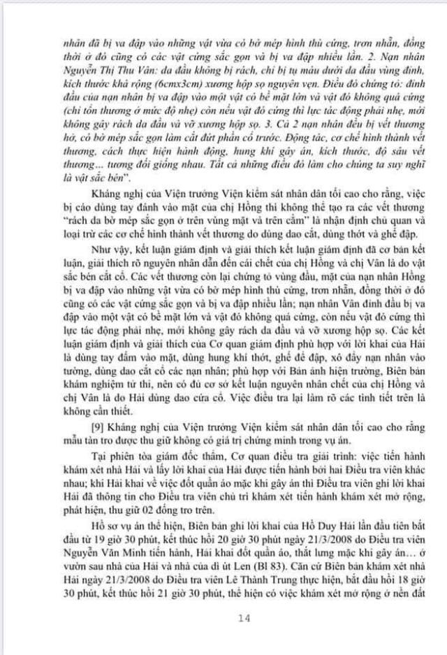 Toàn văn 24 trang Quyết định Giám đốc thẩm vụ án Hồ Duy Hải