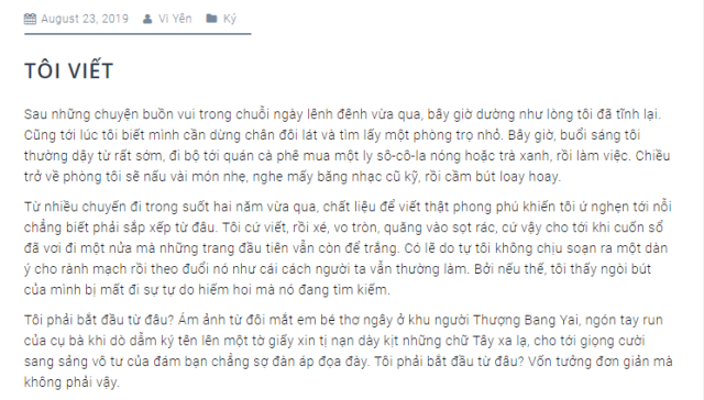 “Tôi viết” của Vi Yên hay chứng vĩ cuồng của một con heo xuất ngoại?