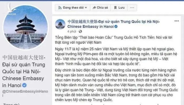 Tổng Biên tập báo Trung Quốc có cần phải cảnh báo “thật lòng” với Việt Nam?