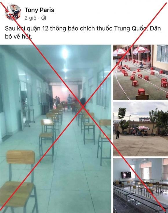 TP.HCM: ‘Quận 12 thông báo chích vaccine Trung Quốc dân bỏ về hết’ là tin giả