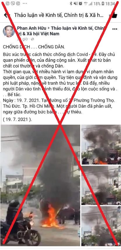 TP Hồ Chí Minh phản hồi thông tin sai sự thật về việc người dân bức xúc tự thiêu