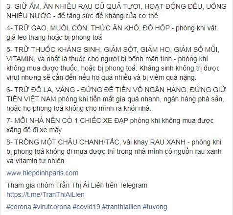 Trần Thị Ái Liên thể hiện sự ngu dốt về dịch corona