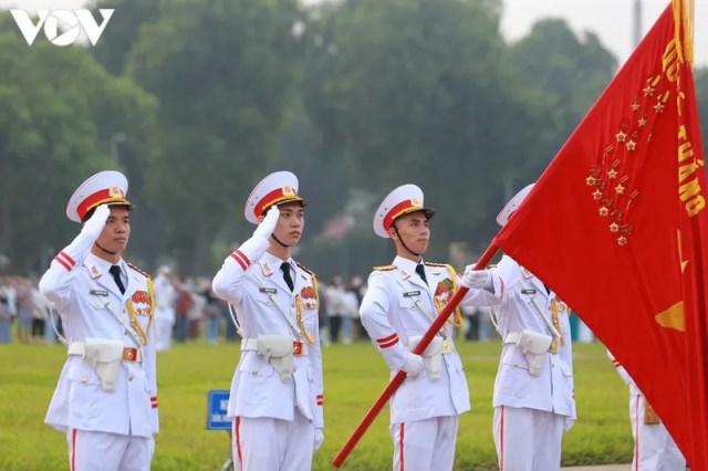 Trang nghiêm lễ chào cờ trên Quảng trường Ba Đình ngày Quốc khánh 2/9