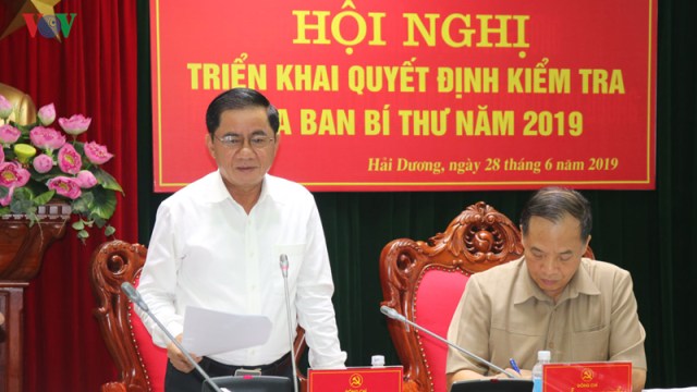 Triển khai quyết định kiểm tra đối với Ban Thường vụ Tỉnh ủy Hải Dương