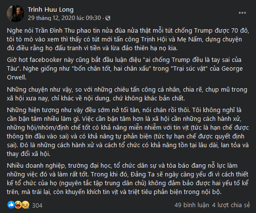 Trịnh Hữu Long đang xem nhẹ năng lực thông tin của Nhà nước Việt Nam?