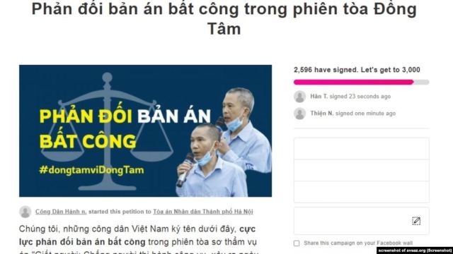 Trò hề quanh cái gọi là bản kiến nghị phản đối phiên tòa Đồng Tâm