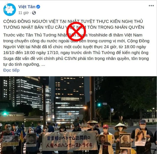 Trò hề tuyệt thực, biểu tình đòi “Thủ tướng Nhật Bản gây sức ép lên Việt Nam”