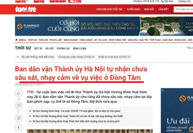 Trương Huy San và đám zân chủ lại tìm cớ vu cáo, bôi nhọ chính quyền Hà Nội về vụ Đồng Tâm?