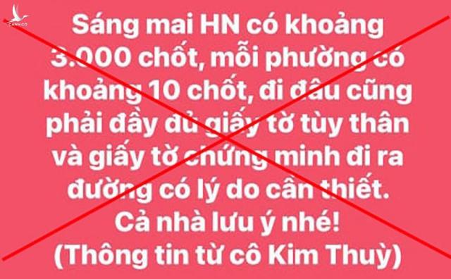 Truy tìm người tung tin giả Hà Nội lập 3.000 chốt