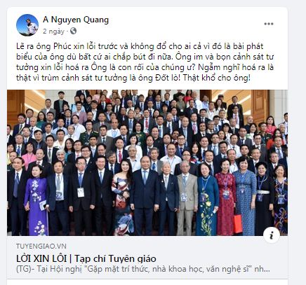 TS Nguyễn Quang A trâng tráo 