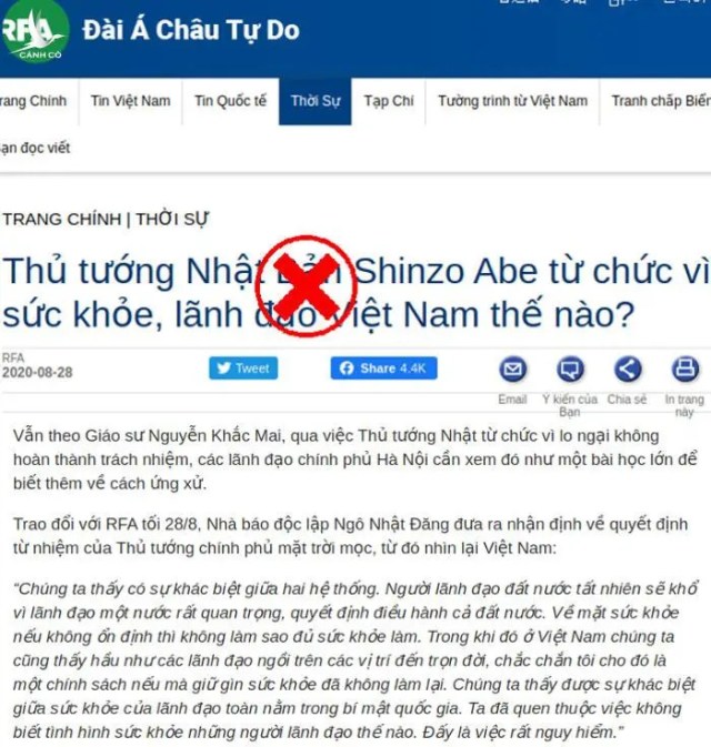 Từ chức như Thủ tướng Abe không phải là hình mẫu của người lãnh đạo