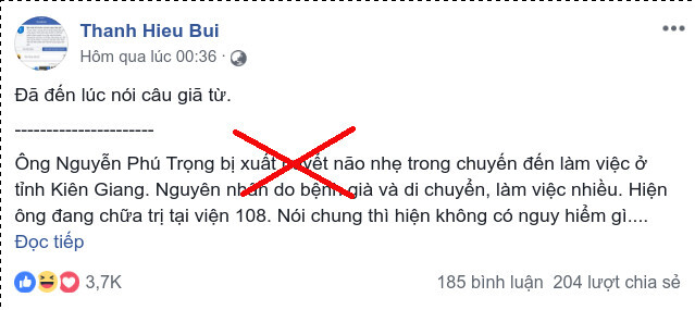 Tung tin công kích Tổng Bí thư, Bùi Thanh Hiếu không thể ngờ…