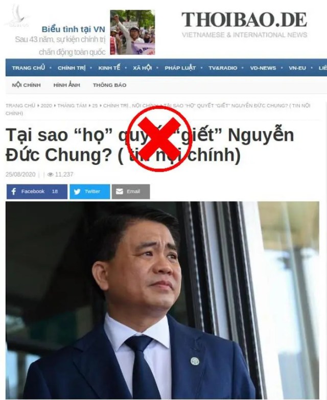 Vạch trần thuyết âm mưu trong vụ bắt giữ ông Nguyễn Đức Chung của Thoibao.de