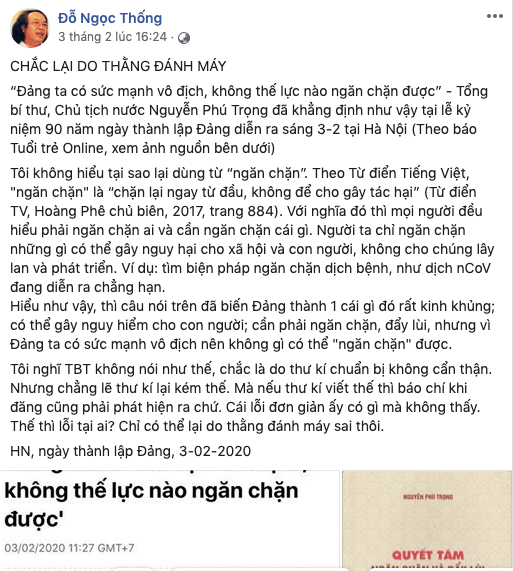 Vài lời với ông “Phó Gáo sư” Đỗ Ngọc Thống!