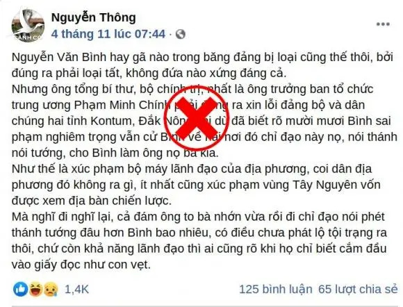 Về âm mưu tấn công Trưởng ban Tổ chức Trung ương Phạm Minh Chính