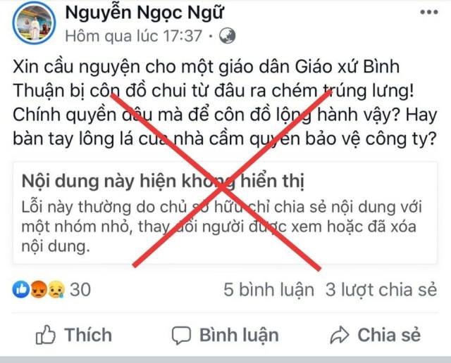 Về Linh mục Nguyễn Ngọc Ngữ, quản xứ Bình Thuận