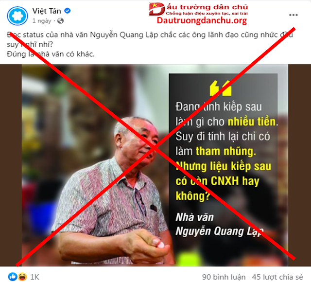 Về luận điệu CNXH thì tham nhũng còn TBCN thì không