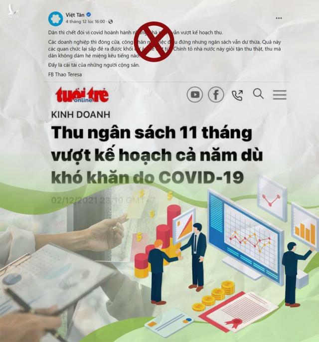 Về thông tin bịa đặt “15 triệu dân thiếu đói, Nhà nước giỏi tận thu nên vượt kế hoạch”