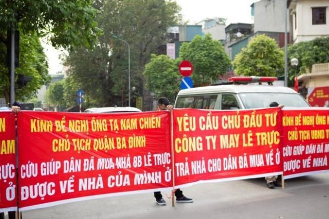 Về việc chủ đầu tư và một số người dân phản đối cưỡng chế tòa nhà 8b Lê Trực