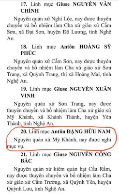 Vì sao LM Đặng Hữu Nam bị cho nghỉ mục vụ?