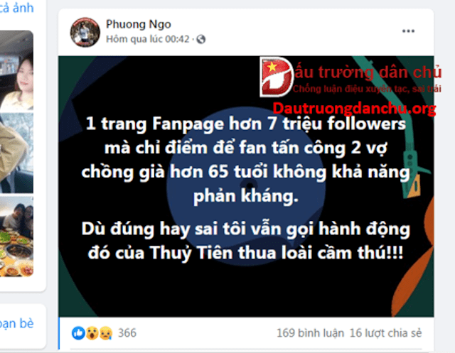 Vì sao nhà đấu tranh dân chủ 'Phuong Ngo' lại tấn công hoạt động thiện nguyện của ca sĩ Thủy Tiên ?