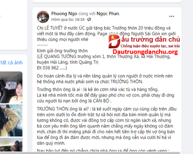 Vì sao nhà đấu tranh dân chủ 'Phuong Ngo' lại tấn công hoạt động thiện nguyện của ca sĩ Thủy Tiên ?