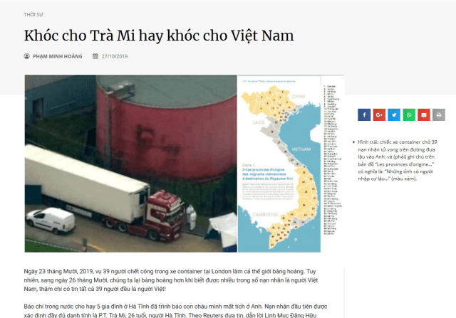 Việt Tân đã làm gì khi chứng kiến một số người Việt gặp nạn trong số 39 người chết tại Anh