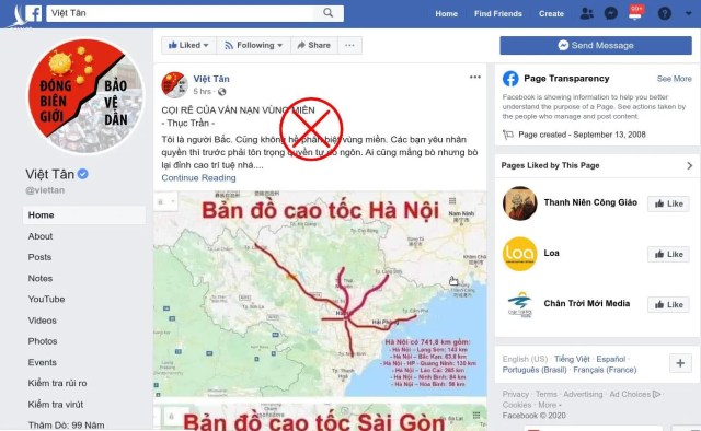 Việt Tân kích động chia rẽ vùng miền khi cả nước đang chống dịch Covid-19 Việt Tân kích động chia rẽ vùng miền khi cả nước đang chống dịch Covid-19