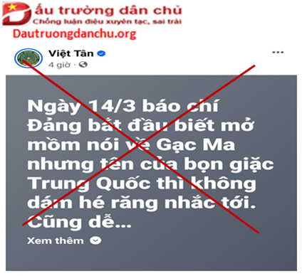 Việt Tân lợi dụng sự kiện Gạc Ma (1988) để xuyên tạc, chống phá Đảng và Nhà nước