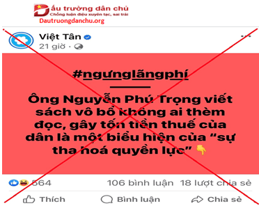 Việt Tân và những luận điệu xuyên tạc vô căn cứ