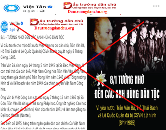 Việt Tân vinh danh những kẻ phản quốc là anh hùng