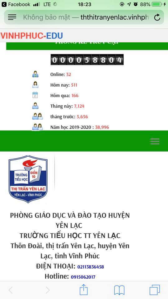 Vĩnh Phúc: Trang web của trường Tiểu học Thị trấn Yên Lạc, Vĩnh Phúc tuyên truyền chống Nhà nước?