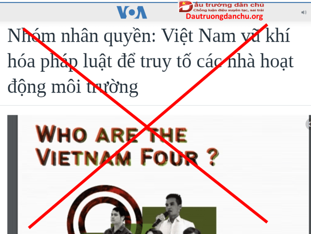 VOA bao che cho những kẻ nhân danh hoạt động vì môi trường để vi phạm pháp luật