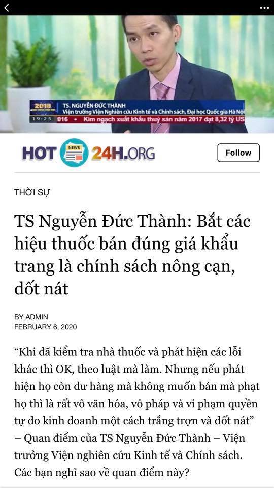 Với tuyên bố này tiến sĩ Nguyễn Đức Thành xứng đáng là quả bom nhiệt hạch giữa lòng xã hội!