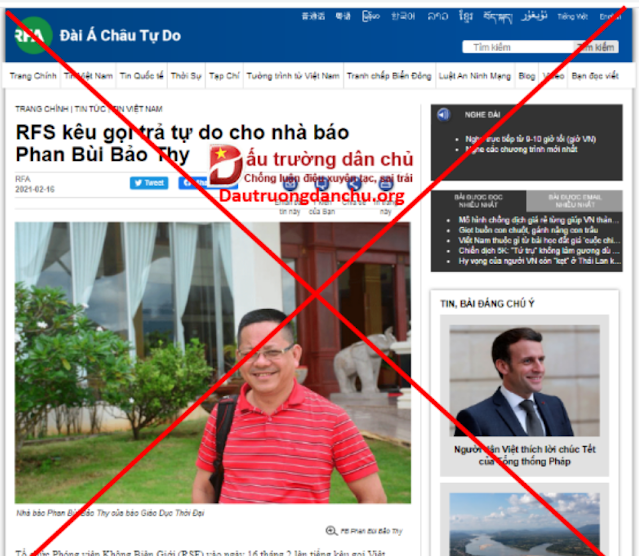 Vụ bắt tạm giam nhà báo Phan Bùi Bảo Thy: Nhân dân Việt Nam yêu cầu Chính phủ Pháp xem xét xử lý tổ chức RSF