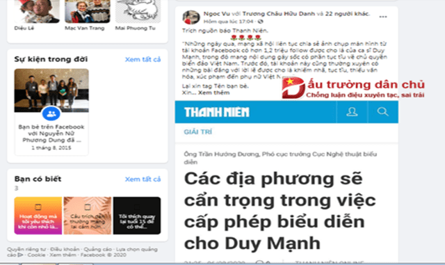 Vụ ca sĩ Duy Mạnh bị xử phạt: Phạm Đoan Trang mắng các nhà tiến sĩ dân chủ là một lũ 'ngu'