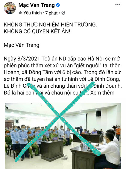 Vụ Đồng Tâm – Sự lộng ngôn của vợ chồng Mạc Văn Trang