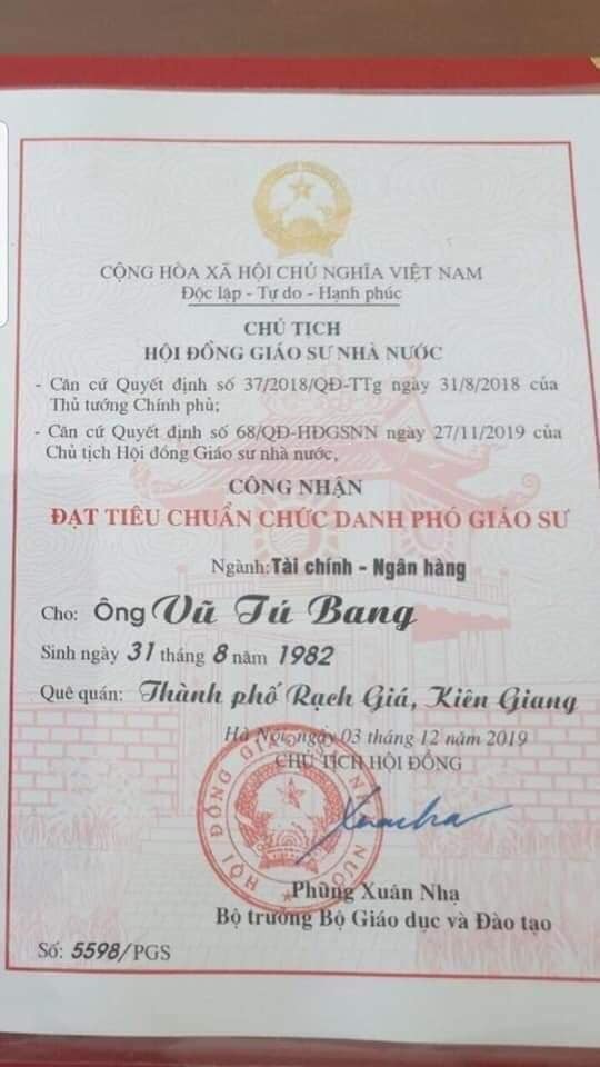 Vụ Đồng Tâm: Hội đồng Giáo sư Hhà nước cần phải xem lại tư cách của Phó Giáo sư Vũ Tú Bang