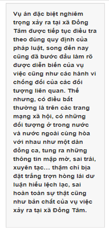 Vụ Đồng Tâm: Lật tẩy chiêu trò 'Đổi trắng thay đen', chống phá xấu xa trên mạng xã hội