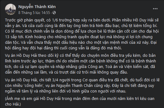 Vụ Hồ Duy Hải: Đa đảng và tam quyền phân lập không phải là cách kiểm soát quyền lực duy nhất