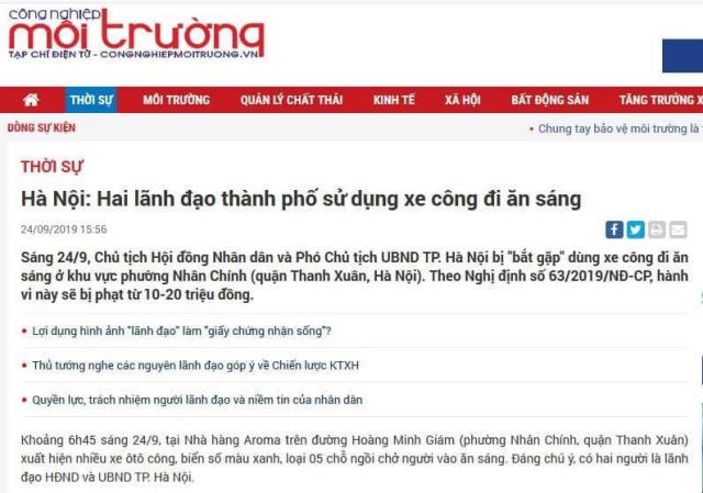 Vụ “lãnh đạo dùng xe công đi ăn sáng”: Lại là sản phẩm của chiêu trò giật tít, câu view trên báo điện tử