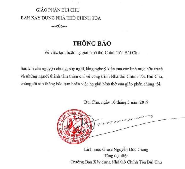 Vụ nhà thờ Bùi Chu: Khi giáo hội và nhà nước gặp gỡ về quan điểm