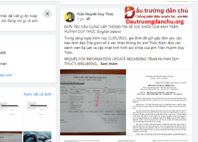 Vụ Trần Huỳnh Duy Thức tuyệt thực: Lộ trò bỉ ổi của những kẻ khoác áo đấu tranh dân chủ