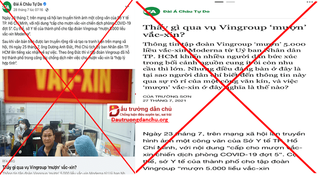 Vụ Vingroup mượn vaccine Covid-19: RFA cố tình không biết hay tạo cớ xuyên tạc ’?