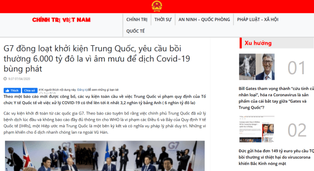 Website từng tung tin “tăng giá điện trong dịch COVID-19” tiếp tục phát tán tin giả