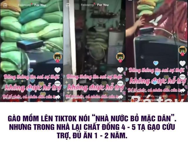 Xuất hiện tình trạng nhận rất nhiều đồ hỗ trợ nhưng vẫn gào mồm trên mxh là: 