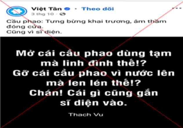 Việt Tân lại xuyên tạc về cầu phao Phong Châu